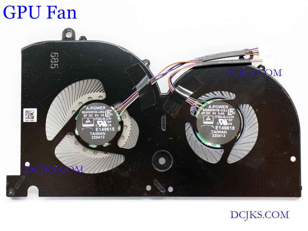(image for) CPU GPU Fan for MSI MS-17G3 WS75 10TK 10TL 10TM Creator 17 GS75 Stealth A10SD A10SE A10SF A10SFS A10SGS Assembly